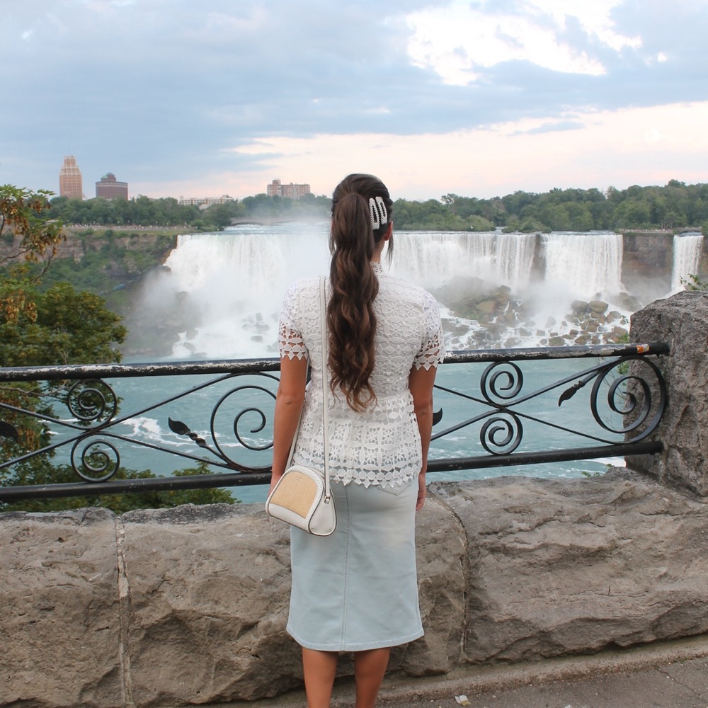 White Lace Peplum Top